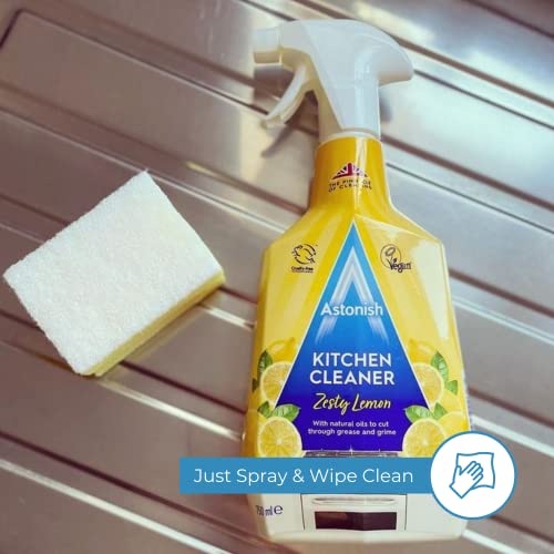 Astonish Kitchen Cleaner, Vegan And Cruelty Free And Blended With Natural Oils, 750ml, Zesty Lemon