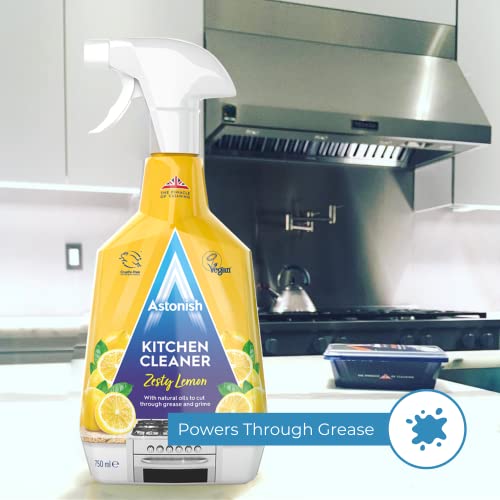 Astonish Kitchen Cleaner, Vegan And Cruelty Free And Blended With Natural Oils, 750ml, Zesty Lemon