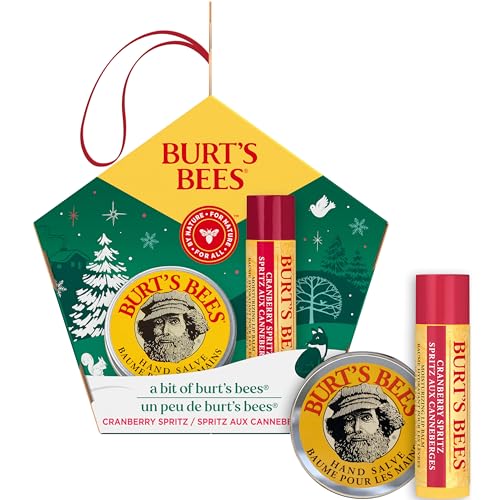 Burt's Bees Essential Gift Set, Lip Balm, Hand Salve, Body Lotion, Foot Cream & Face Cleanser, 5 Travel Size Products