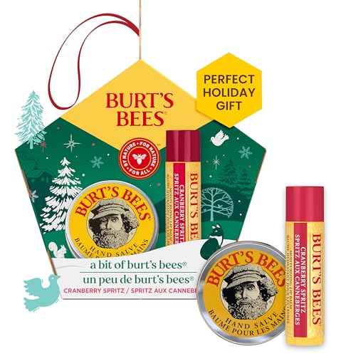 Burt's Bees Essential Gift Set, Lip Balm, Hand Salve, Body Lotion, Foot Cream & Face Cleanser, 5 Travel Size Products