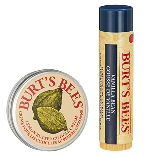 Burt's Bees Essential Gift Set, Lip Balm, Hand Salve, Body Lotion, Foot Cream & Face Cleanser, 5 Travel Size Products