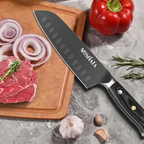 MOSFiATA Magnetic Knife Block - Strongly Magnetic Knife Holder - Magnetic Knife Stand Without Knives - Kitchen Universal Storage Rack Cutlery Display Stand Black