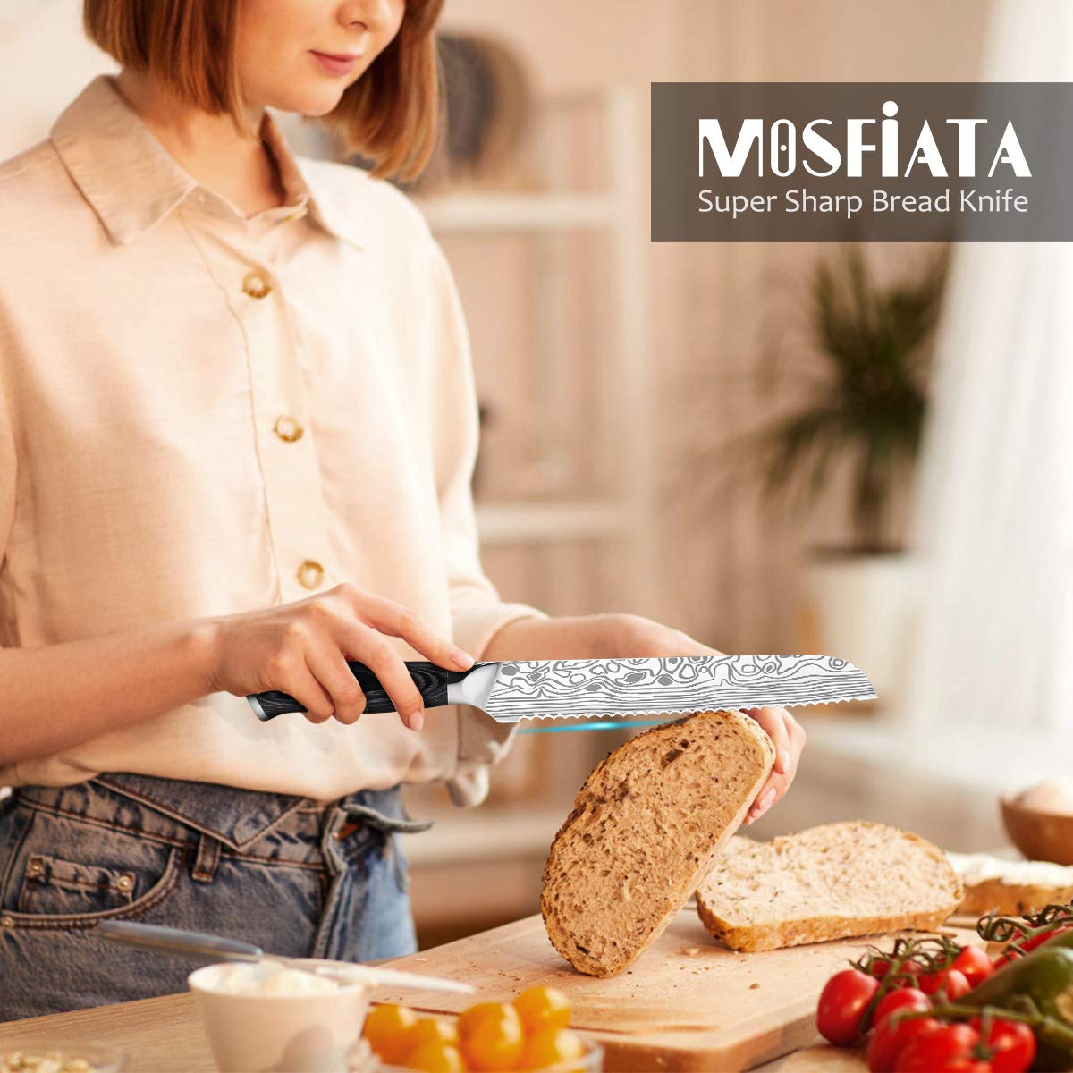 MOSFiATA Magnetic Knife Block - Strongly Magnetic Knife Holder - Magnetic Knife Stand Without Knives - Kitchen Universal Storage Rack Cutlery Display Stand Black