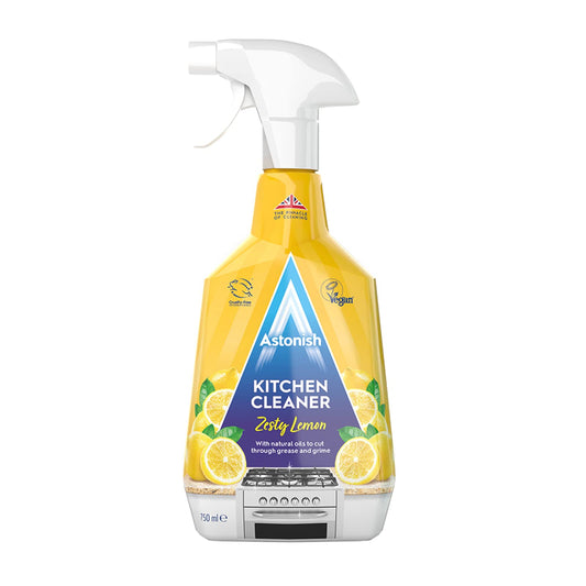 Astonish Kitchen Cleaner, Vegan And Cruelty Free And Blended With Natural Oils, 750ml, Zesty Lemon