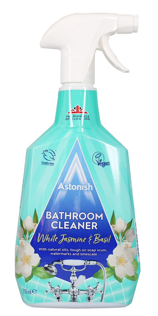 Astonish White Jasmine & Basil Bathroom Cleaner Spray, 750ml, Cruelty-free, Vegan