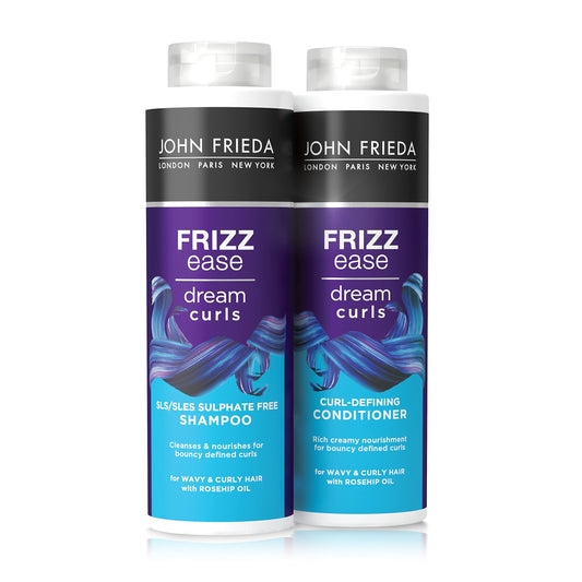 John Frieda Frizz Ease Dream Curls Shampoo & Conditioner Duo Pack 2 x 500ml, Haircare Bundle for Curly, Wavy Hair, Anti-Frizz Haircare Set for Curls