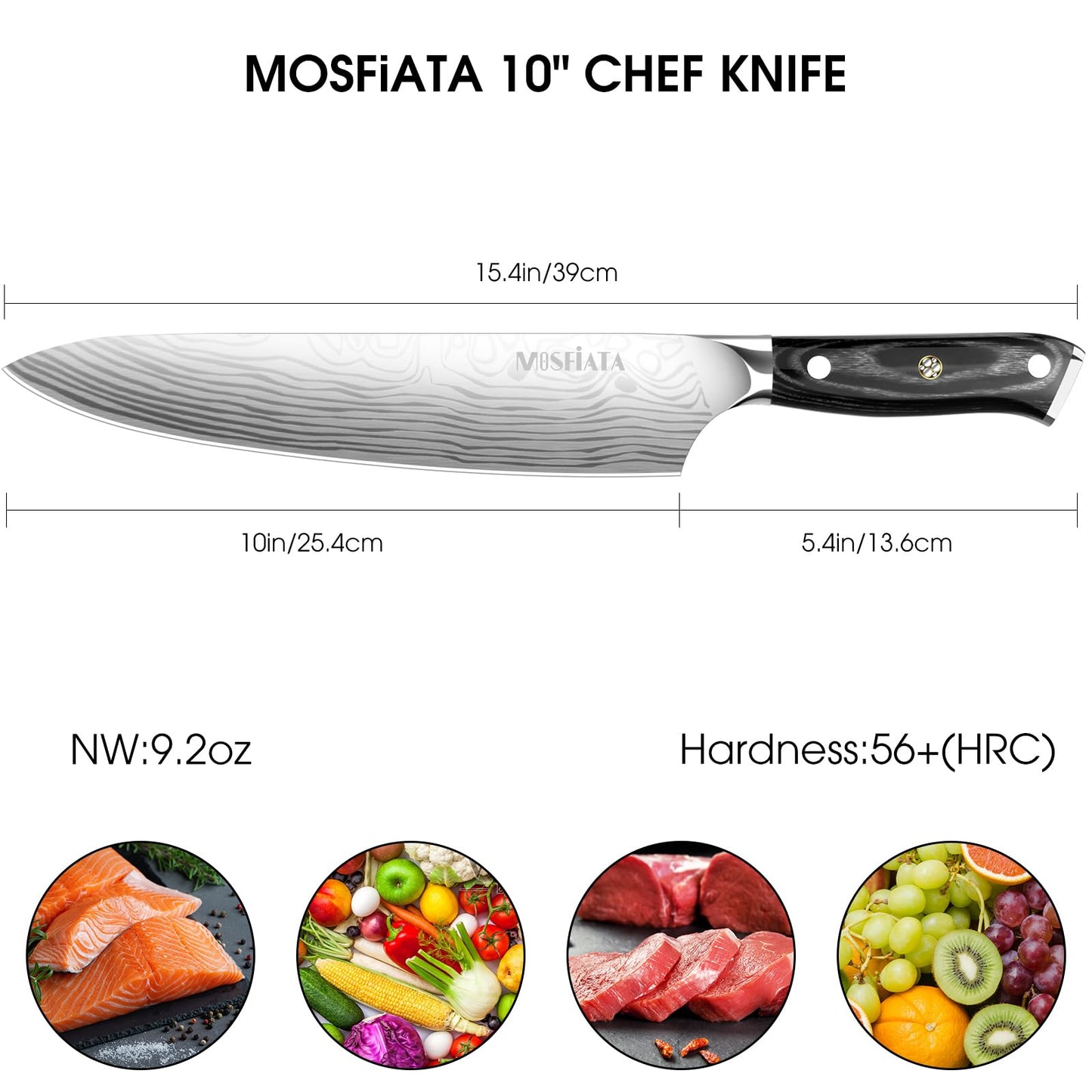 MOSFiATA Magnetic Knife Block - Strongly Magnetic Knife Holder - Magnetic Knife Stand Without Knives - Kitchen Universal Storage Rack Cutlery Display Stand Black