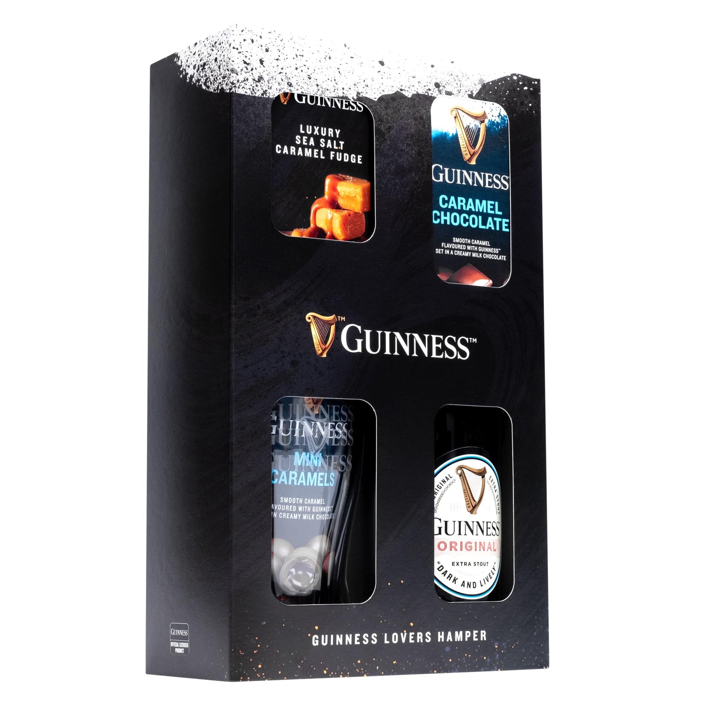 Guinness Gifts for Men, Beer Gift Set - Official Guinness 500ml and Pint Glass, Chocolate & Fudge Hampers & Gourmet Gifts - Alcohol Gift Sets for Men, Gifts for Him, Dad Birthday Gifts, Christmas