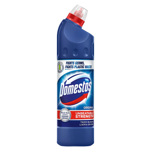 Domestos Original Thick Bleach eliminates 99.9% of bacteria and viruses disinfectant to protect against germs 750 ml