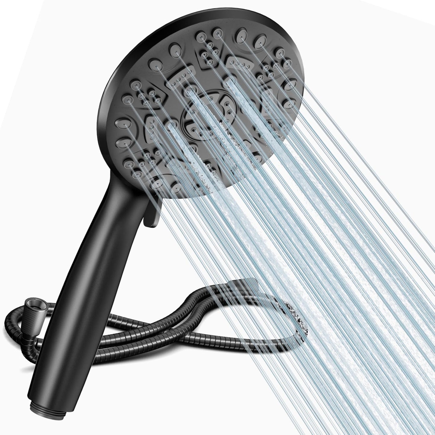 Cobbe Shower Head, High Pressure Shower Head with 8 Spray Modes, Universal Bathroom Water Saving Shower Heads, Large Powerful Flow Rain Showerhead for Low Water Pressure, Chrome