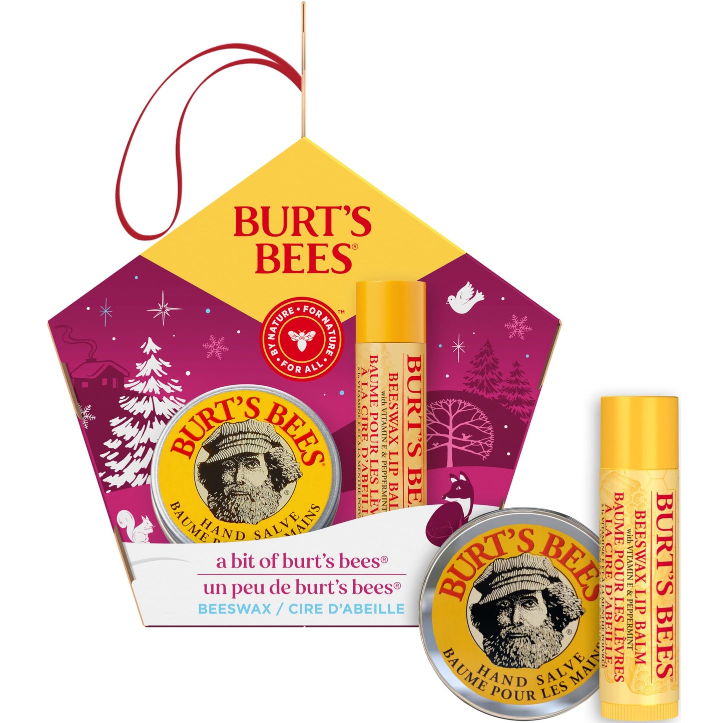 Burt's Bees Essential Gift Set, Lip Balm, Hand Salve, Body Lotion, Foot Cream & Face Cleanser, 5 Travel Size Products