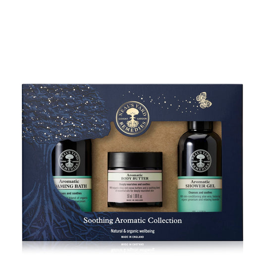 Neal's Yard Remedies Soothing Aromatic Collection, Gift Set, Bath Soak, Shower Gel & Body Lotion, Pack of 3