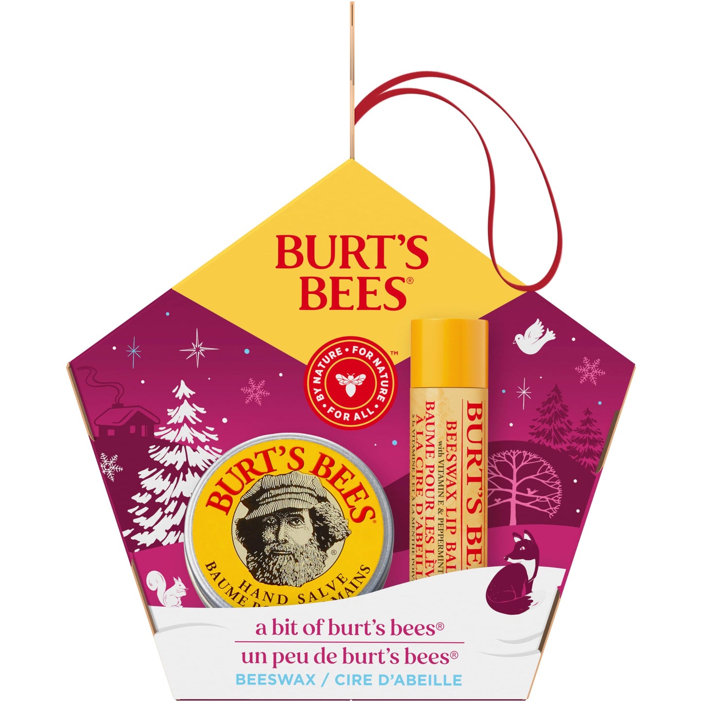 Burt's Bees Essential Gift Set, Lip Balm, Hand Salve, Body Lotion, Foot Cream & Face Cleanser, 5 Travel Size Products