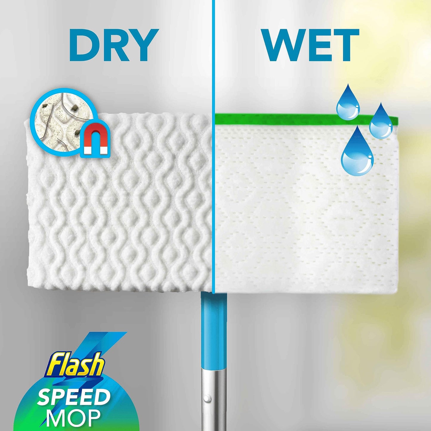 Flash Speedmop Floor Cleaner Starter Kit, Flash Speed Mop, Spray Mop, Dry Wet Mop, All-In-One Floor Mopping System (8 Wet + 16 Dry Pads), Flash Mop Refill Liquid