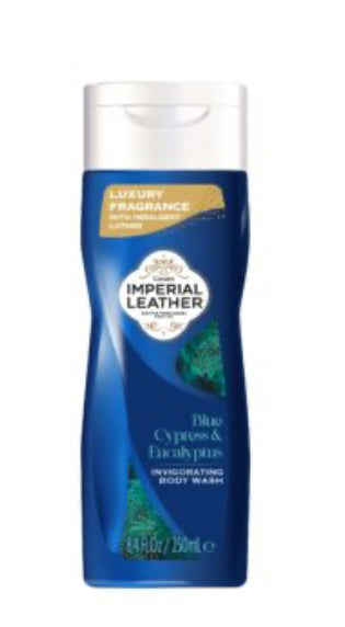 IMPERIAL LEATHER INVIGORATING BODY WASH BLUE CYPRESS AND EUCALYPTUS 250ML